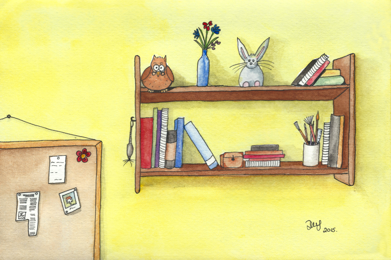 Bookshelf illustration